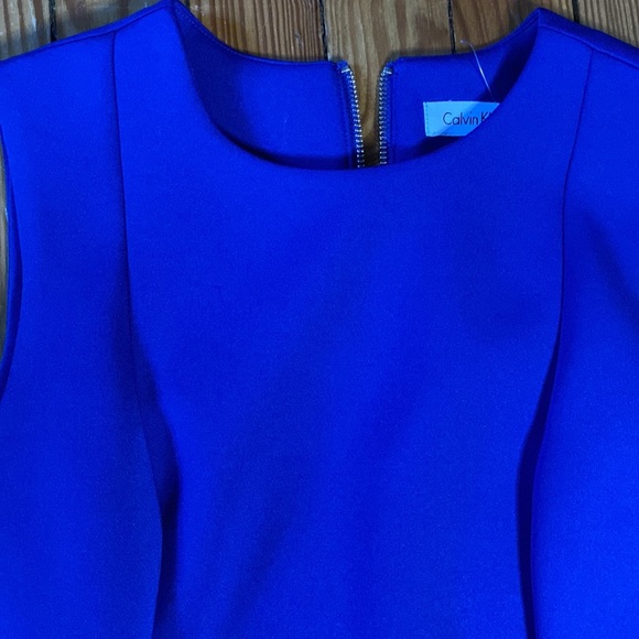 Calvin Klein blue midi bodycon dress - Picture 2 of 4